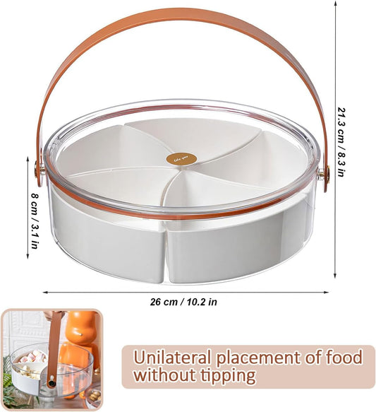 Divided Serving Tray with Lid and Handle