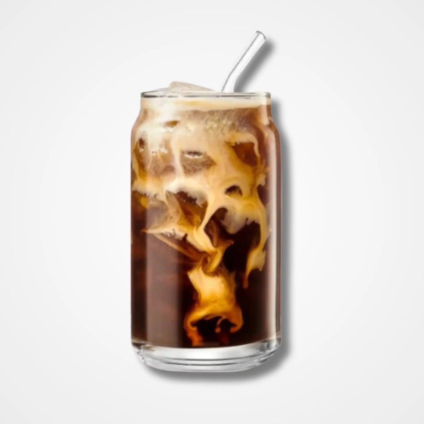 Glass Can Mug with Straw without cap