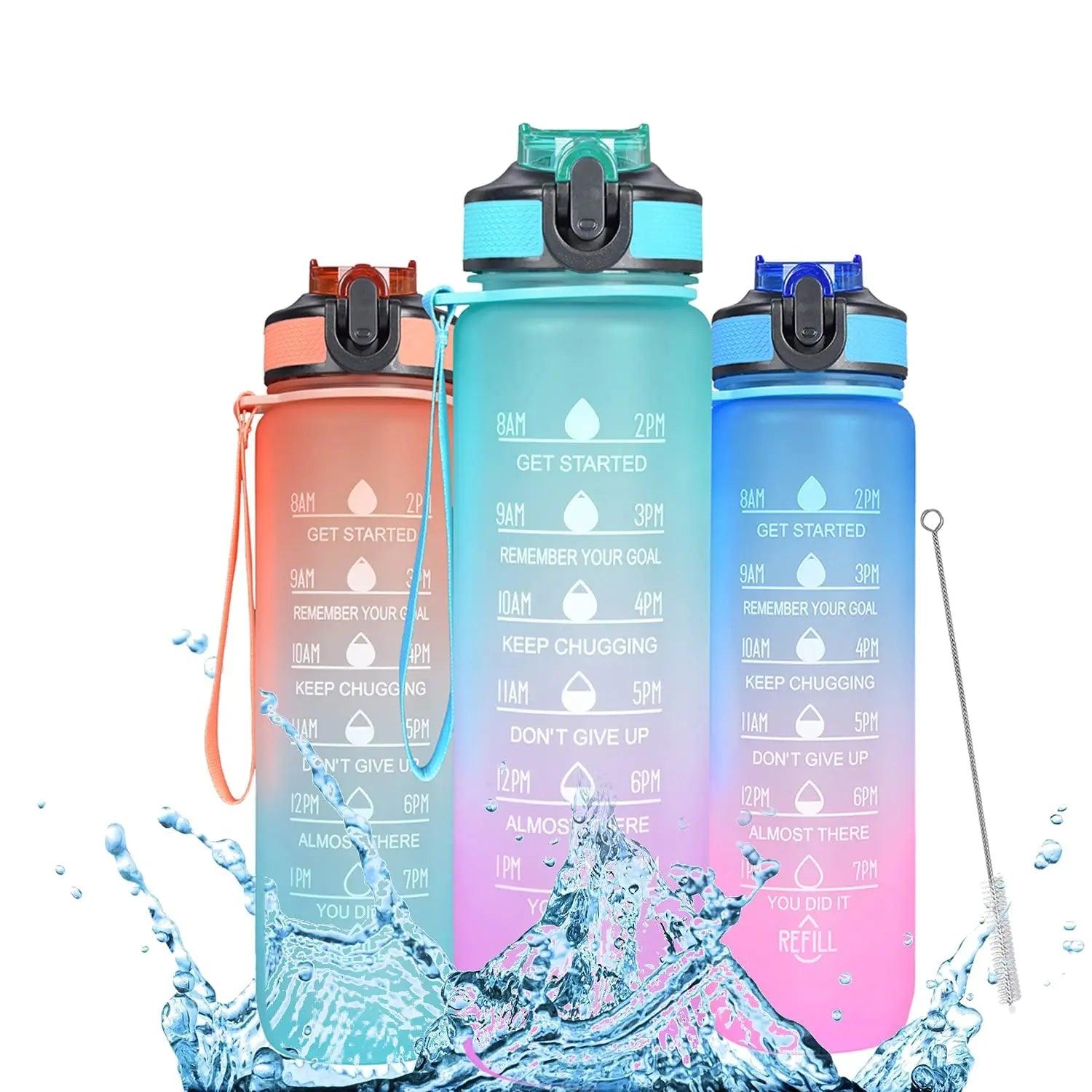 1 Litre Motivational Time Marker Gym Bottle - osbshop.pk