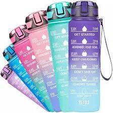 1 Litre Motivational Time Marker Gym Bottle - osbshop.pk