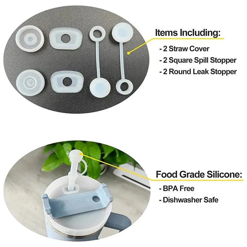 1Set Straw Cover Spill Stopper - osbshop.pk