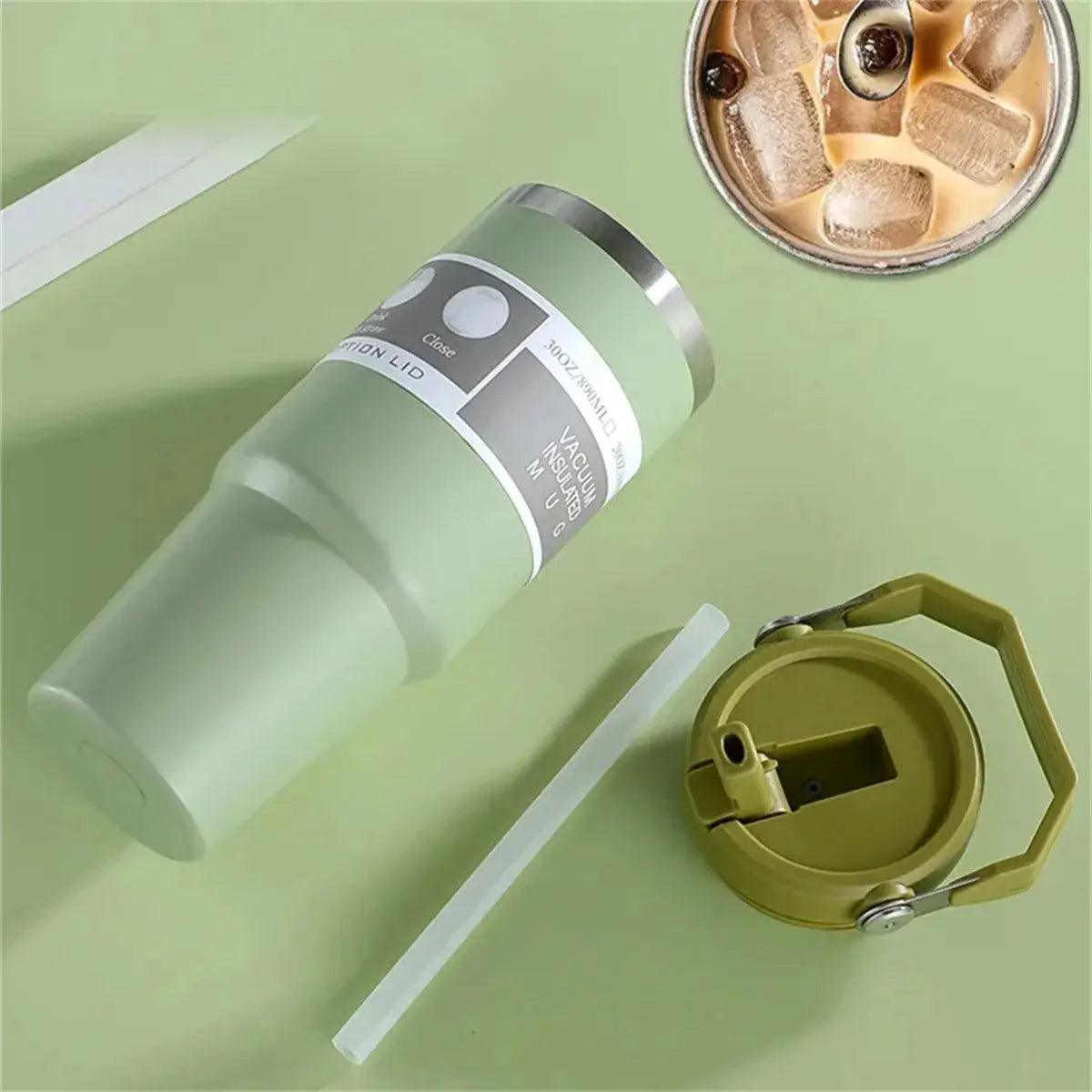30oz Vacuum Tumbler with Lid Stainless Steel - osbshop.pk