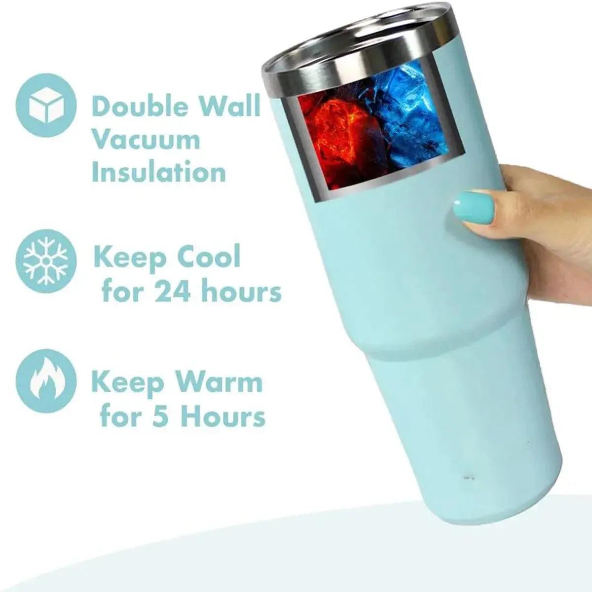 30oz Vacuum Tumbler with Lid Stainless Steel - osbshop.pk