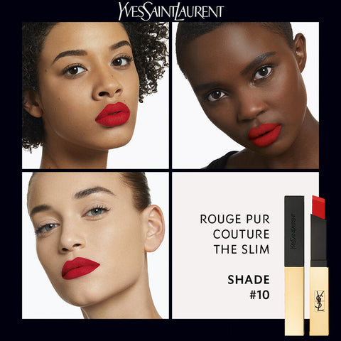 YSL Rouge The Slim Leather Matte Lipstick, 10 Coral Antinomique osbshop.pk