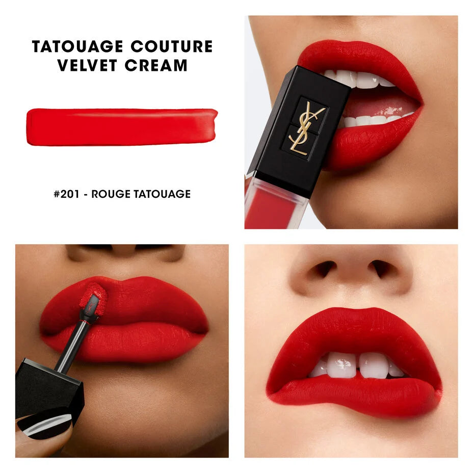 YSL Tatouage Couture Velvet Cream Matte Liquid Lipstick 201 Rouge osbshop.pk