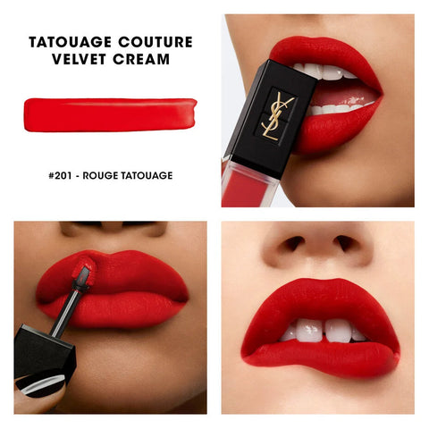 YSL Tatouage Couture Velvet Cream Matte Liquid Lipstick 201 Rouge osbshop.pk