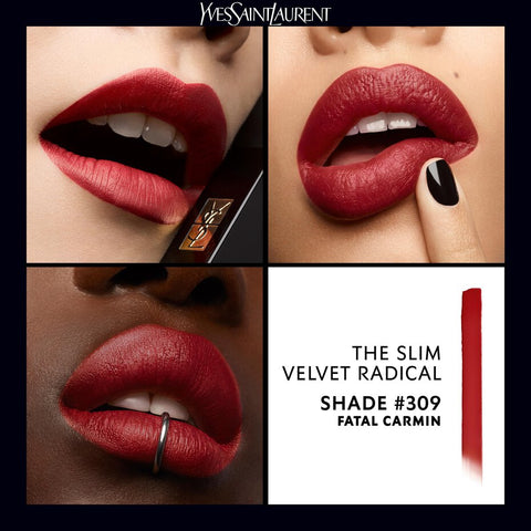 YSL RougeThe Slim Velvet Radical Matte Lipstick, 309 Fatal Carmin osbshop.pk