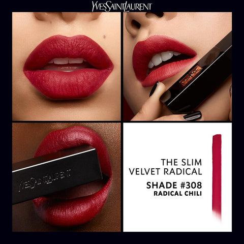 YSL RougeThe Slim Velvet Radical Matte Lipstick, 308 Radical Chili osbshop.pk