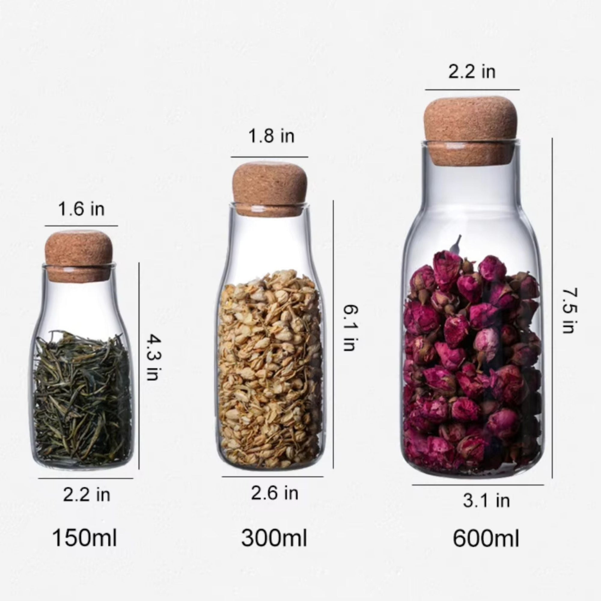 Clear Glass Storage Jar With Cork Lid osbshop.pk