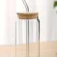 Glass Can Mug with Straw with Wooden Cap One Stop Bazar