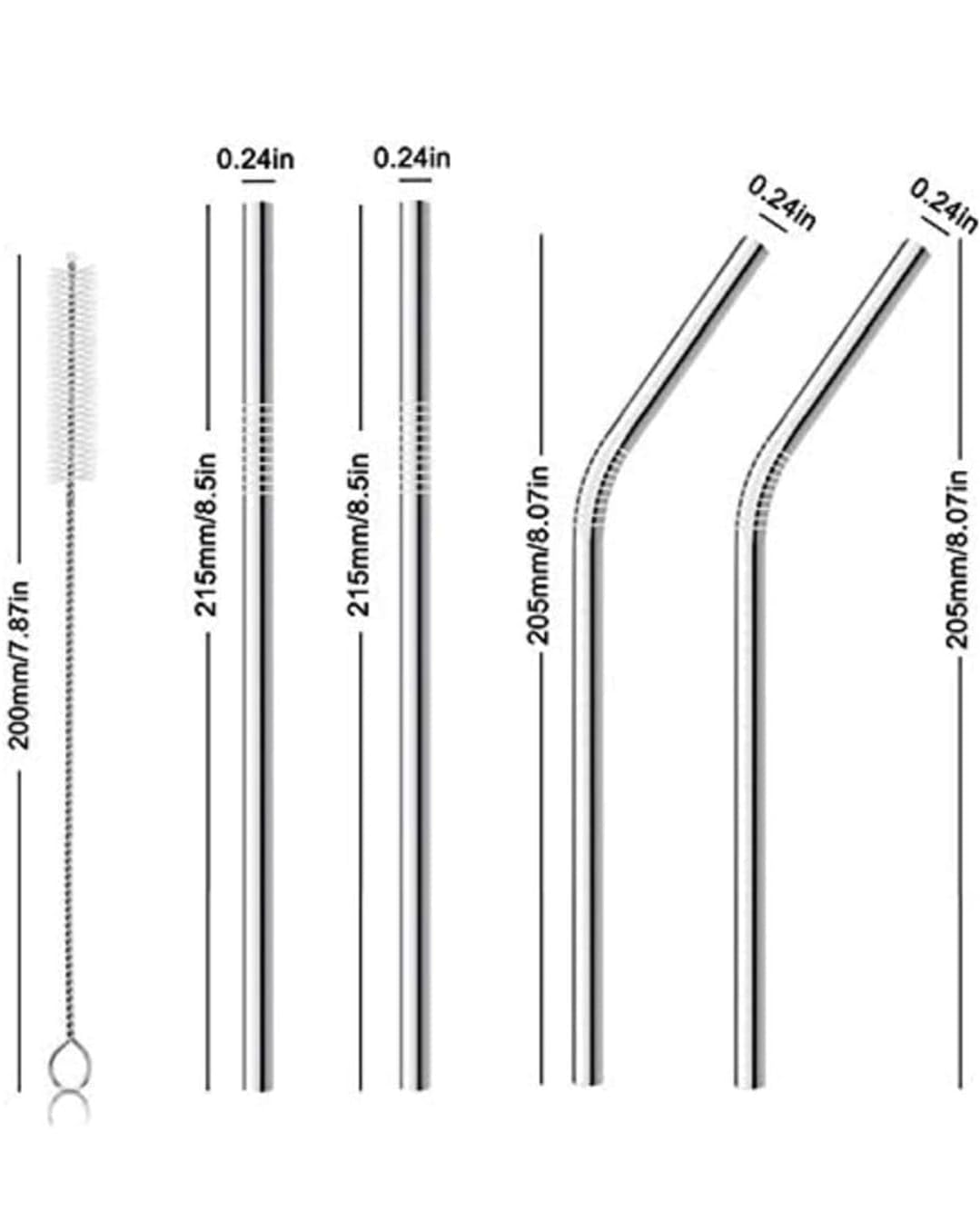 Stainless Steel Straws for Drinking with Brushes - osbshop.pk