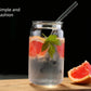 Glass Can Mug with Straw without cap One Stop Bazar