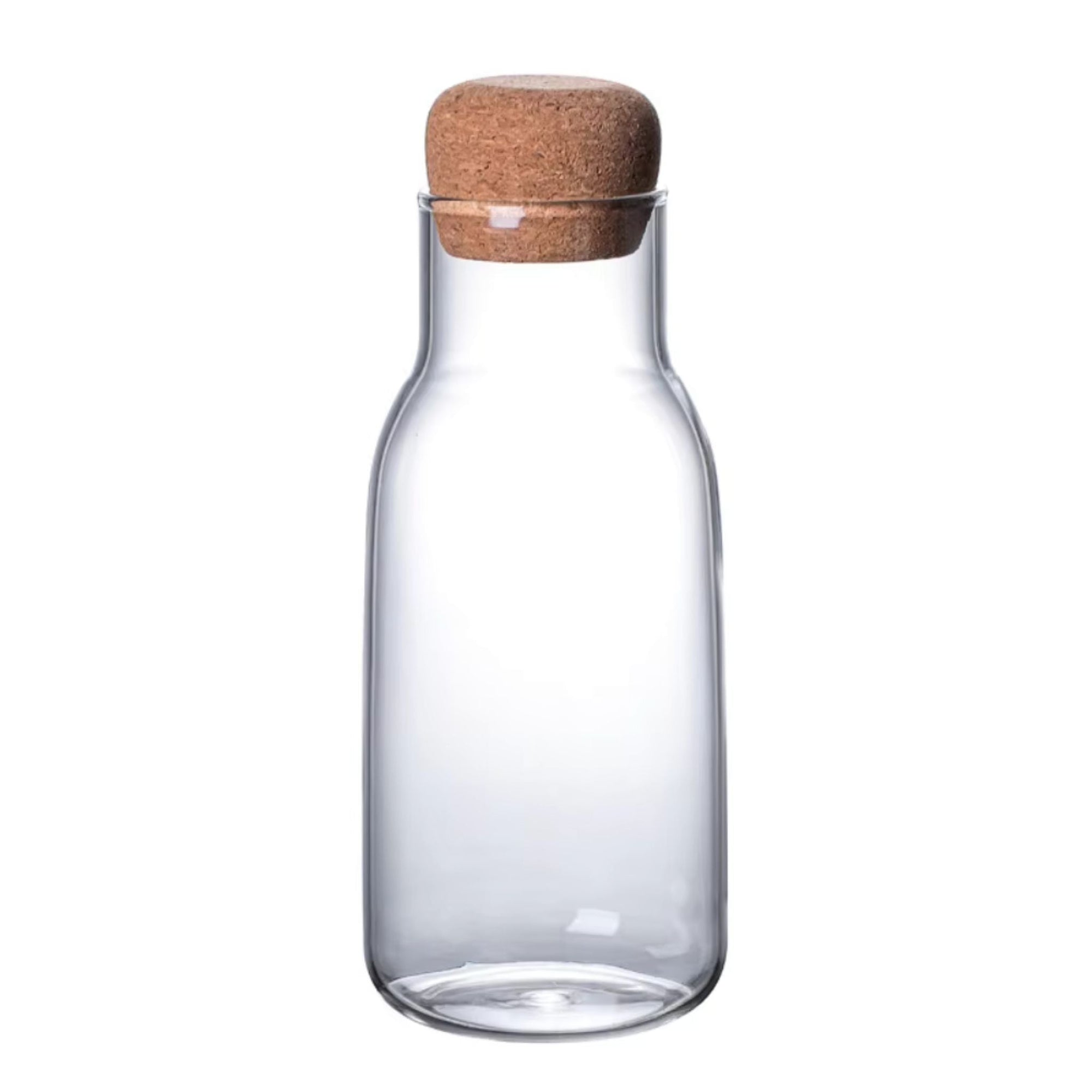 Clear Glass Storage Jar With Cork Lid osbshop.pk