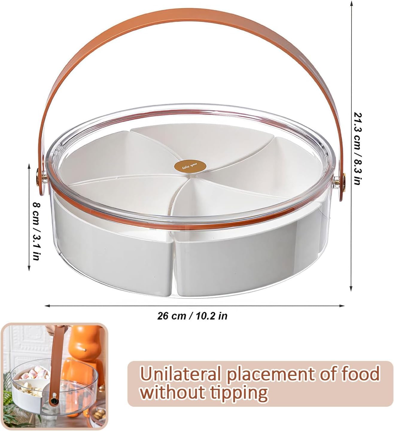Divided Serving Tray with Lid and Handle osbshop.pk