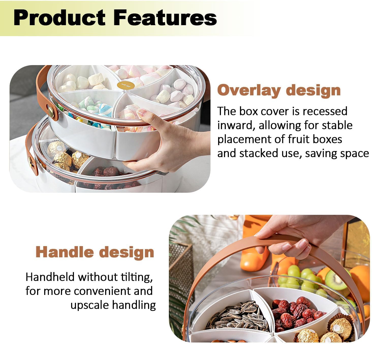 Divided Serving Tray with Lid and Handle osbshop.pk