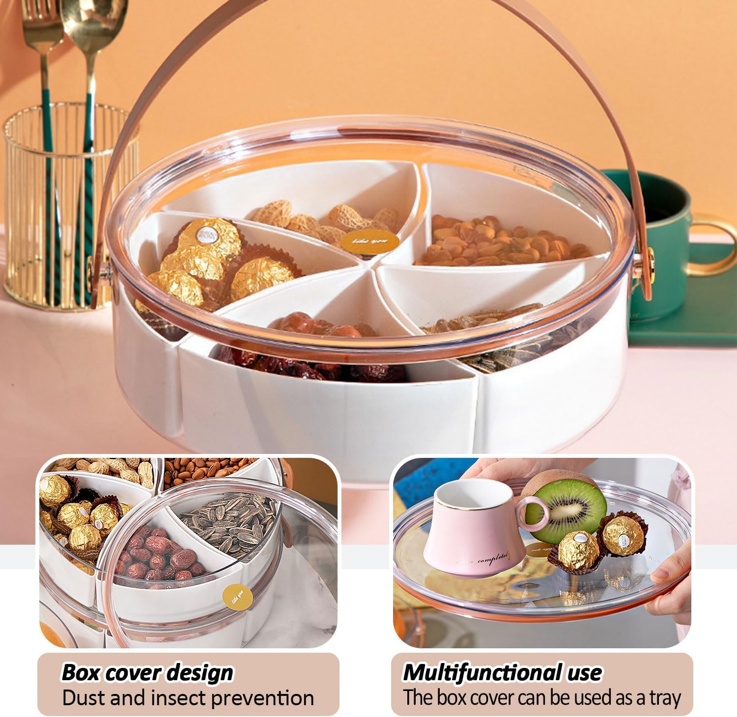 Divided Serving Tray with Lid and Handle osbshop.pk