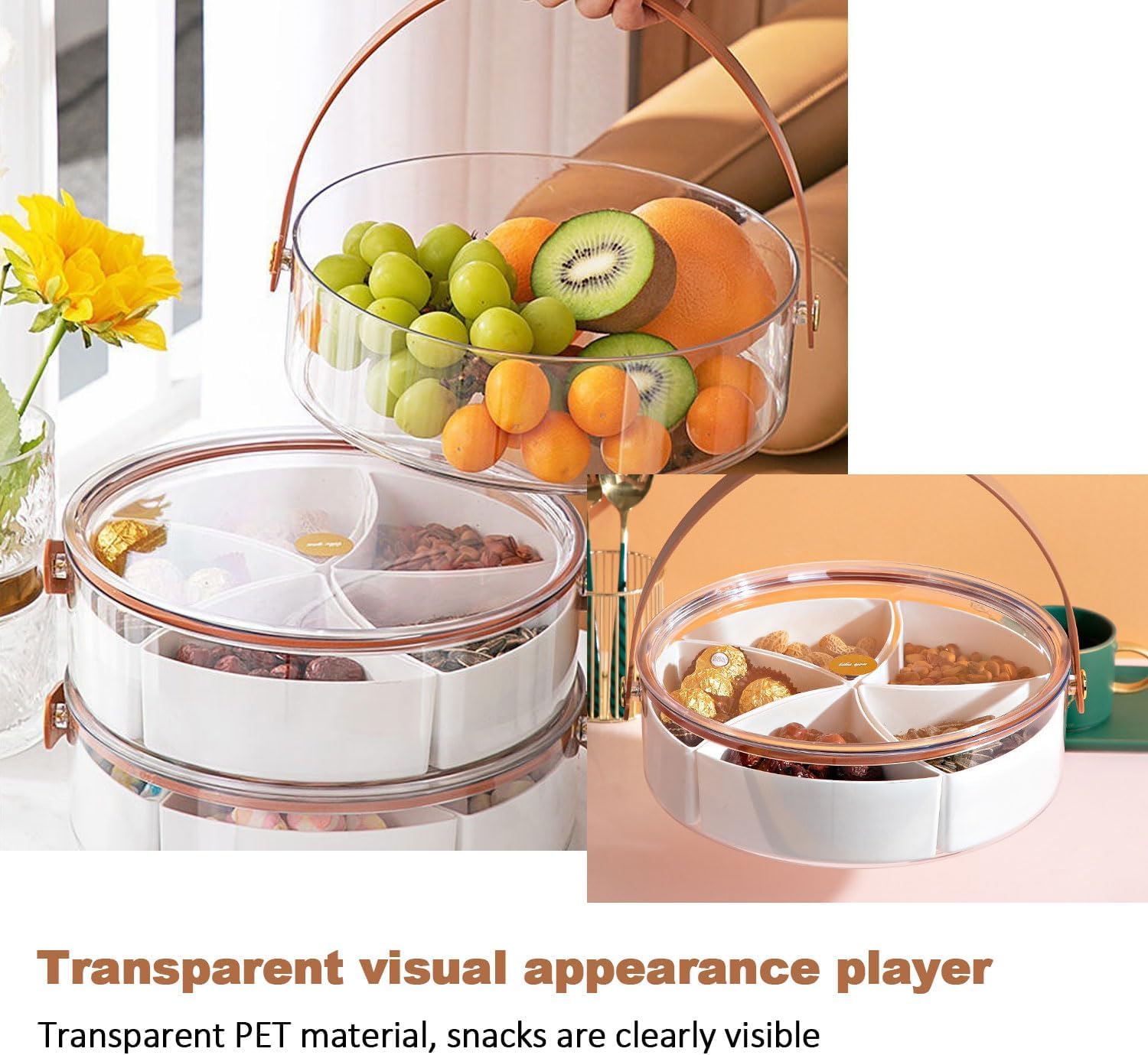 Divided Serving Tray with Lid and Handle osbshop.pk