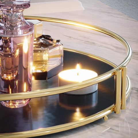 Golden Vanity Display with Mirror osbshop.pk
