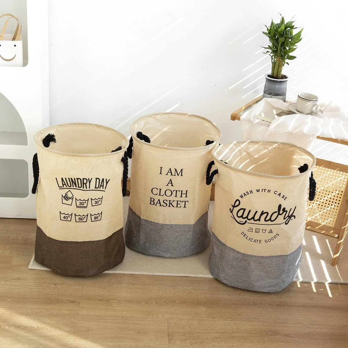 Foldable Cotton Laundry Basket osbshop.pk