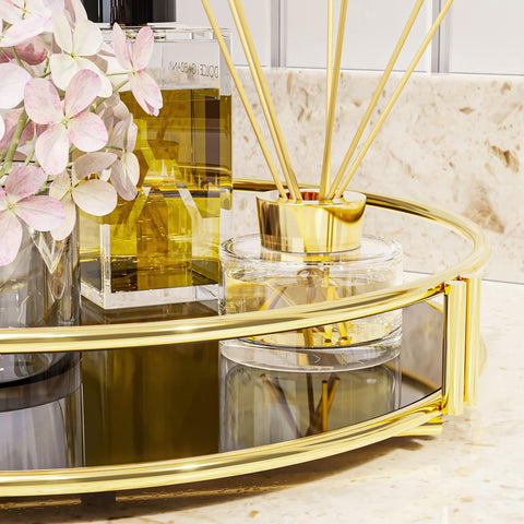 Golden Vanity Display with Mirror osbshop.pk