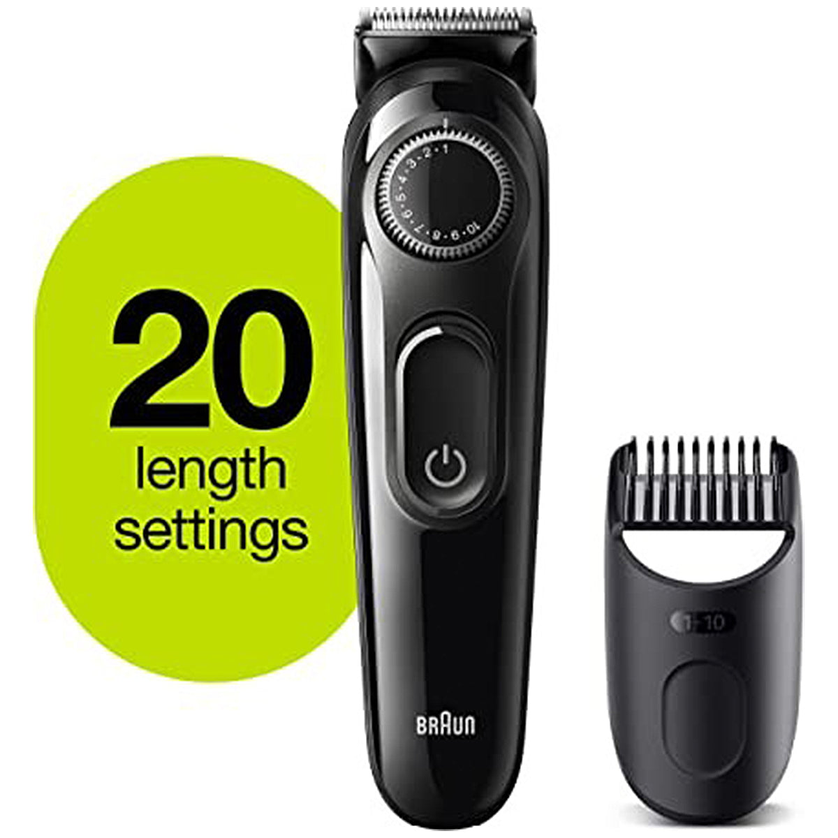Braun Beard Trimmer 3, Rechargeable, 20 Length Settings, Black, BT-3222 osbshop.pk