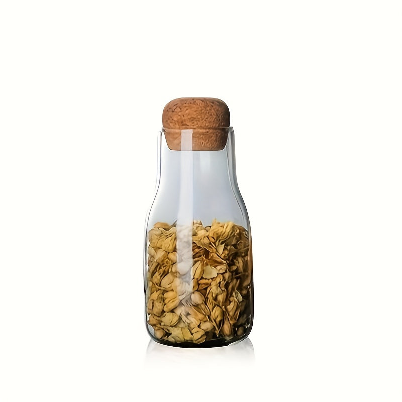 Clear Glass Storage Jar With Cork Lid osbshop.pk