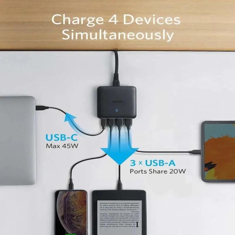 Anker PowerPort Atom III Slim (Four Ports) - osbshop.pk