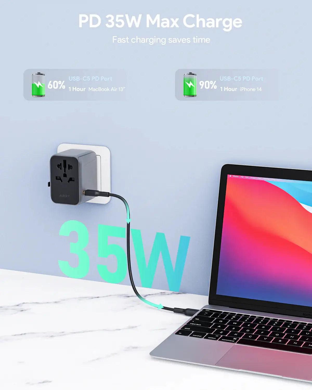 Aukey Travel Mate 35w Universal Travel Adapter - osbshop.pk