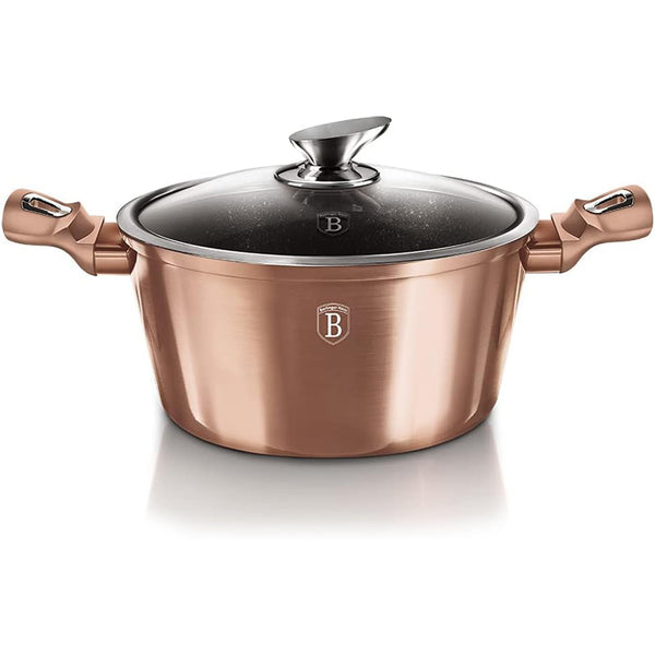 Belinger Hause Casserole With Glass Lid (4.1L) Rose Gold