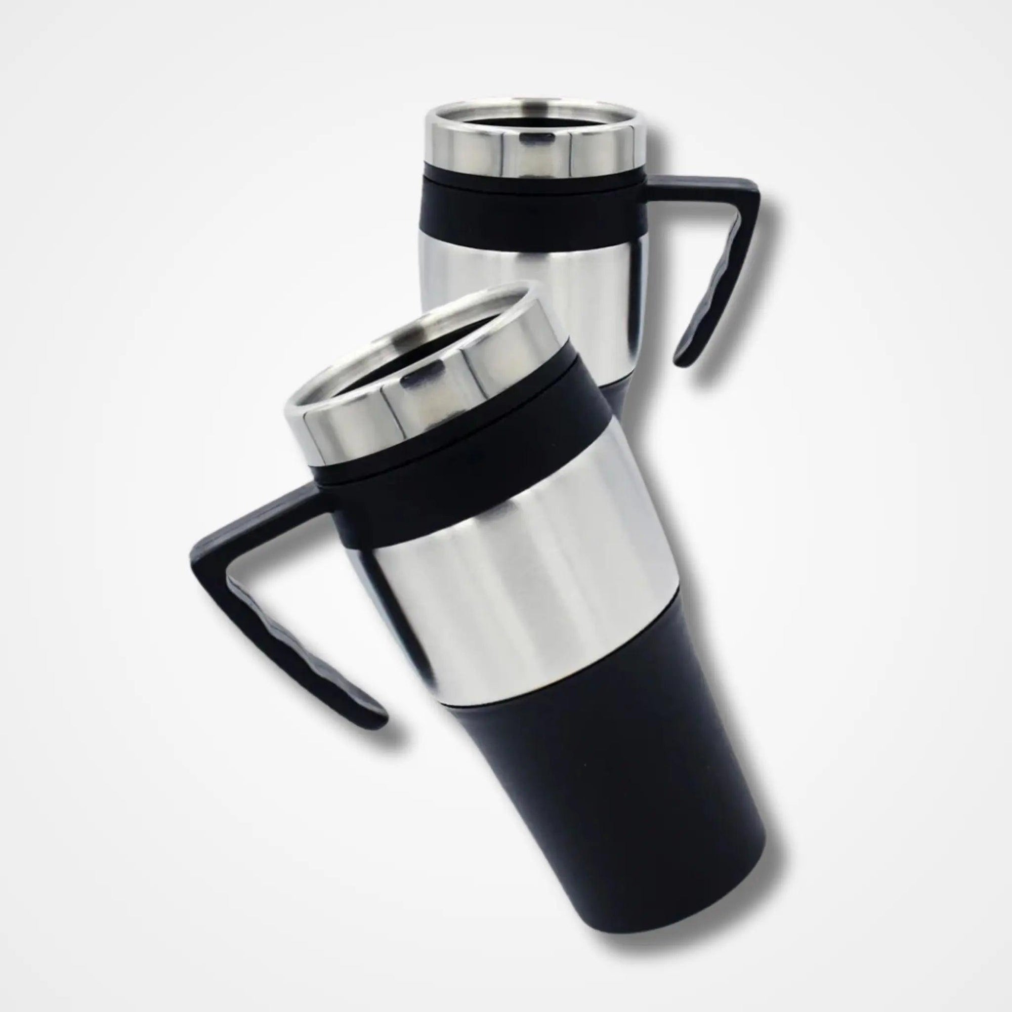 Black Stainless Steel with Silver Cap Tumbler Mug - osbshop.pk
