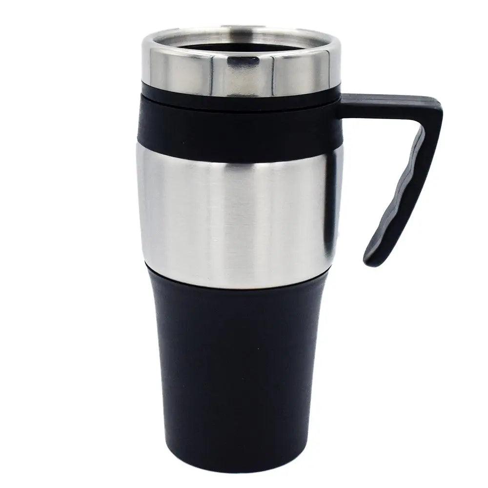 Black Stainless Steel with Silver Cap Tumbler Mug - osbshop.pk