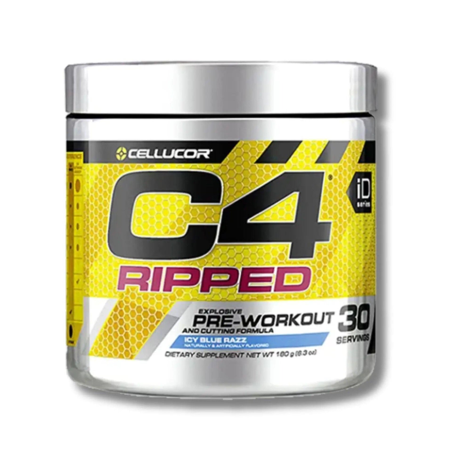 C4 Ripped Pre-Workout Ice Blue Razz 30 Servings - osbshop.pk