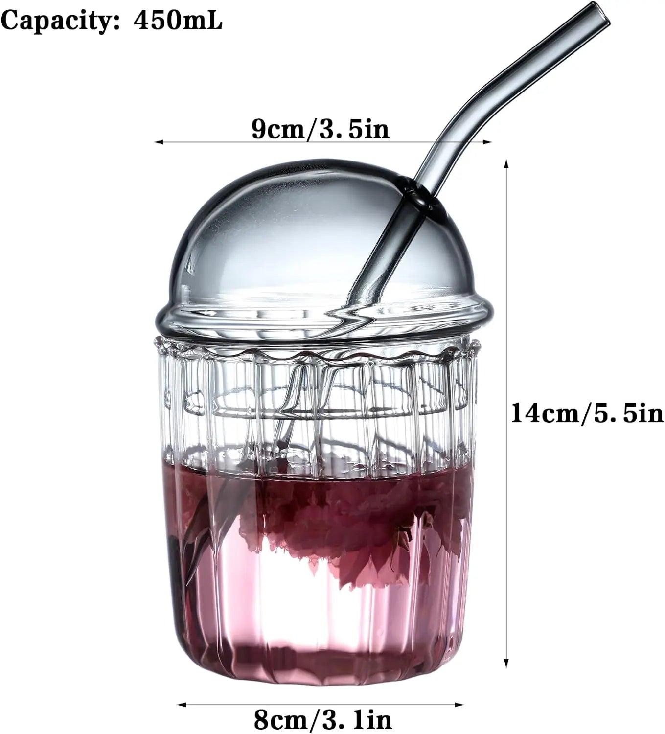 Dome Lid Glass Tumbler - osbshop.pk