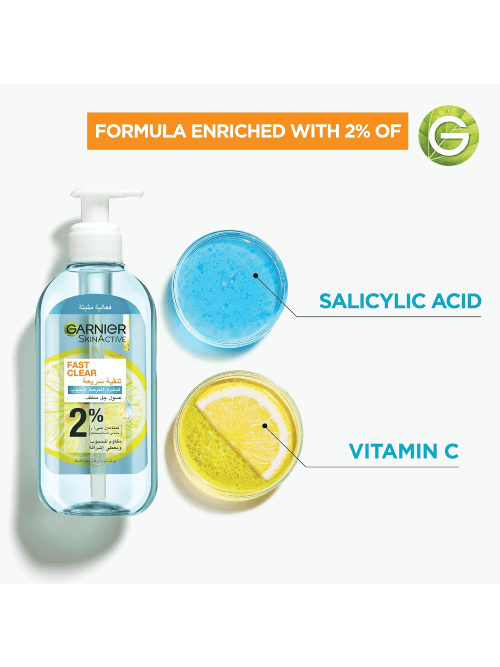 Garnier SkinActive Fast Clear Gel Face Wash With Salicylic Acid, 200ml