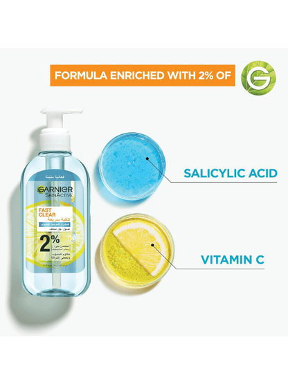 Garnier SkinActive Fast Clear Gel Face Wash With Salicylic Acid, 200ml