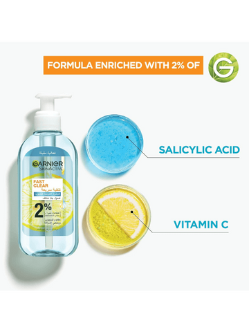 Garnier SkinActive Fast Clear Gel Face Wash With Salicylic Acid, 200ml osbshop.pk