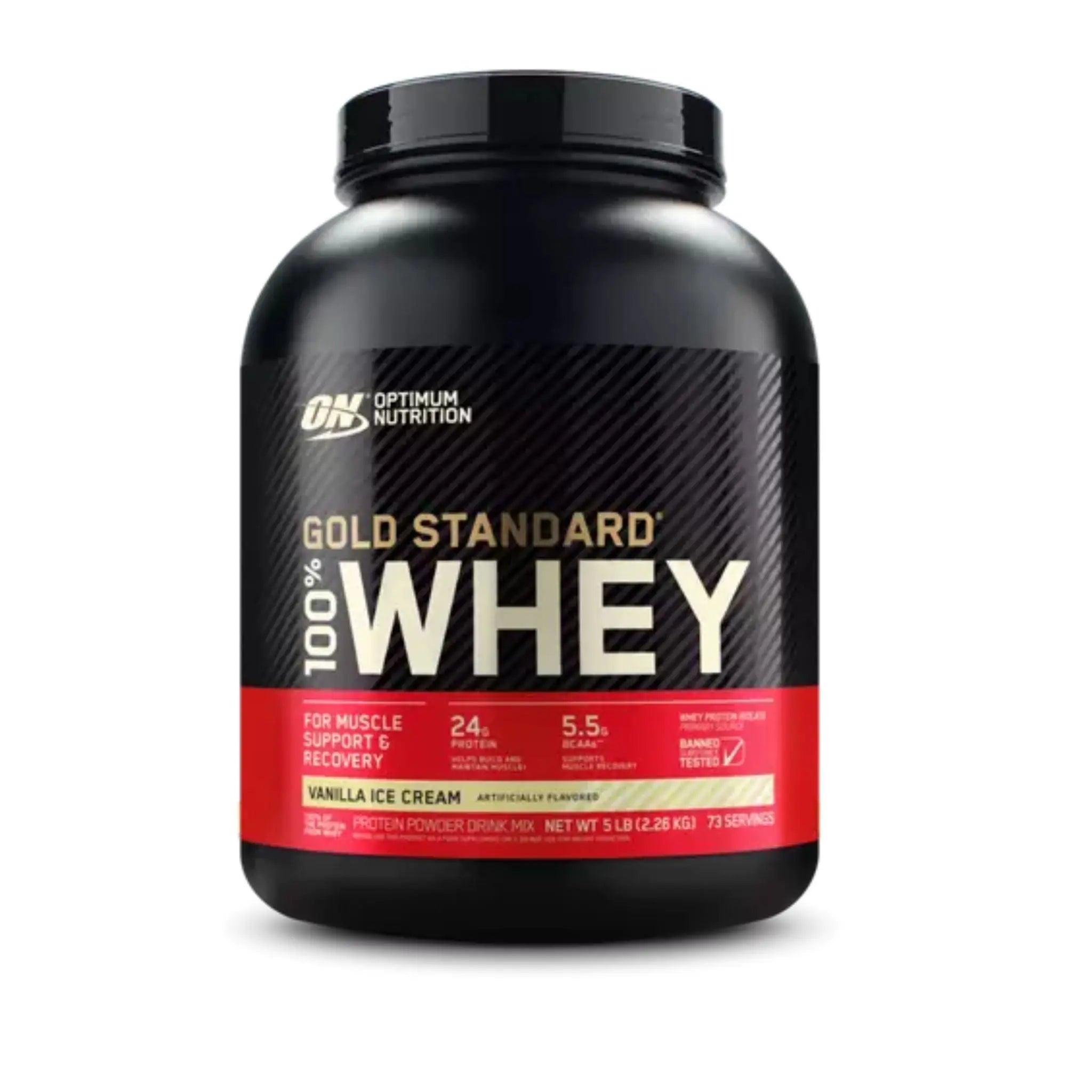Gold Standard 100% Whey Protein Powder | Vanilla Icecream | 5 lbs osbshop.pk
