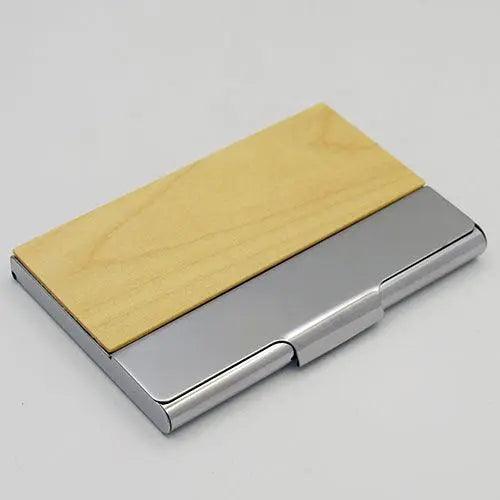 Grain Black Leather Steel Card Holder - osbshop.pk