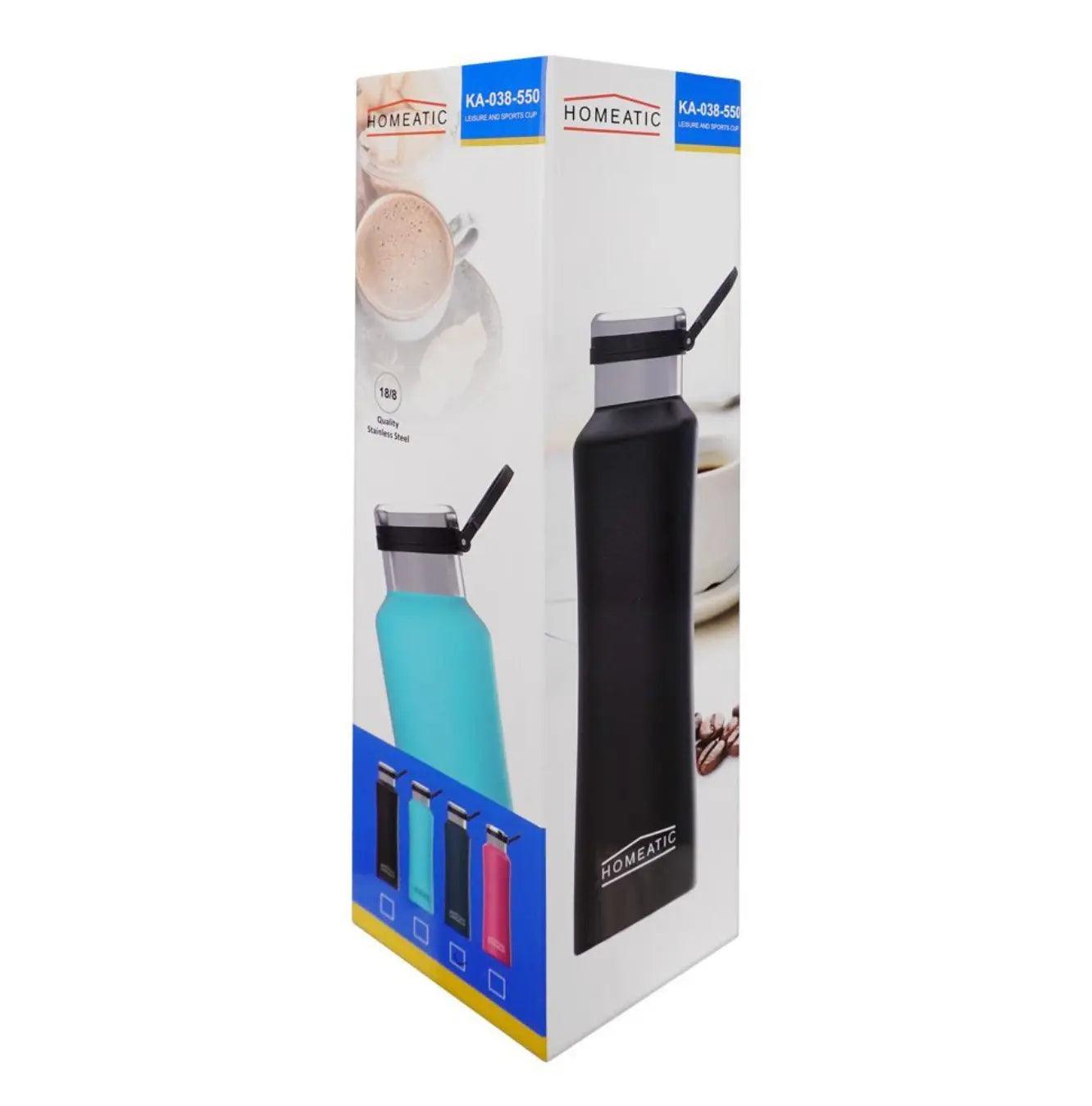 Homeatic Steel Water Bottle, 550m - osbshop.pk