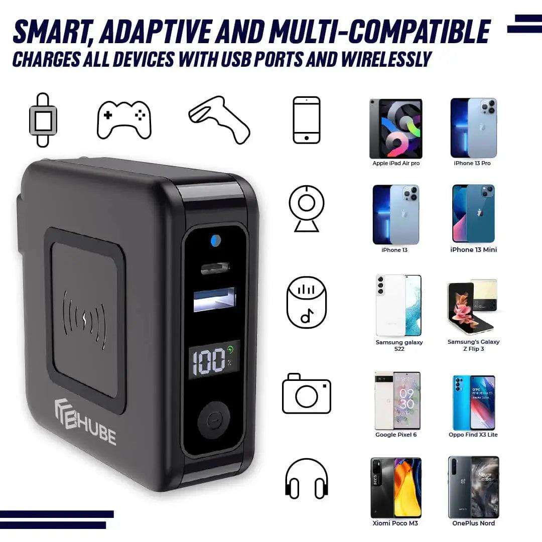Hube 3-In-1 Wirless 10,000 MAh Power - osbshop.pk