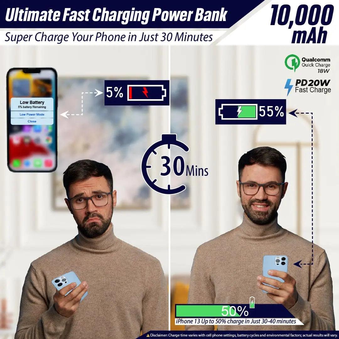 Hube 3-In-1 Wirless 10,000 MAh Power - osbshop.pk
