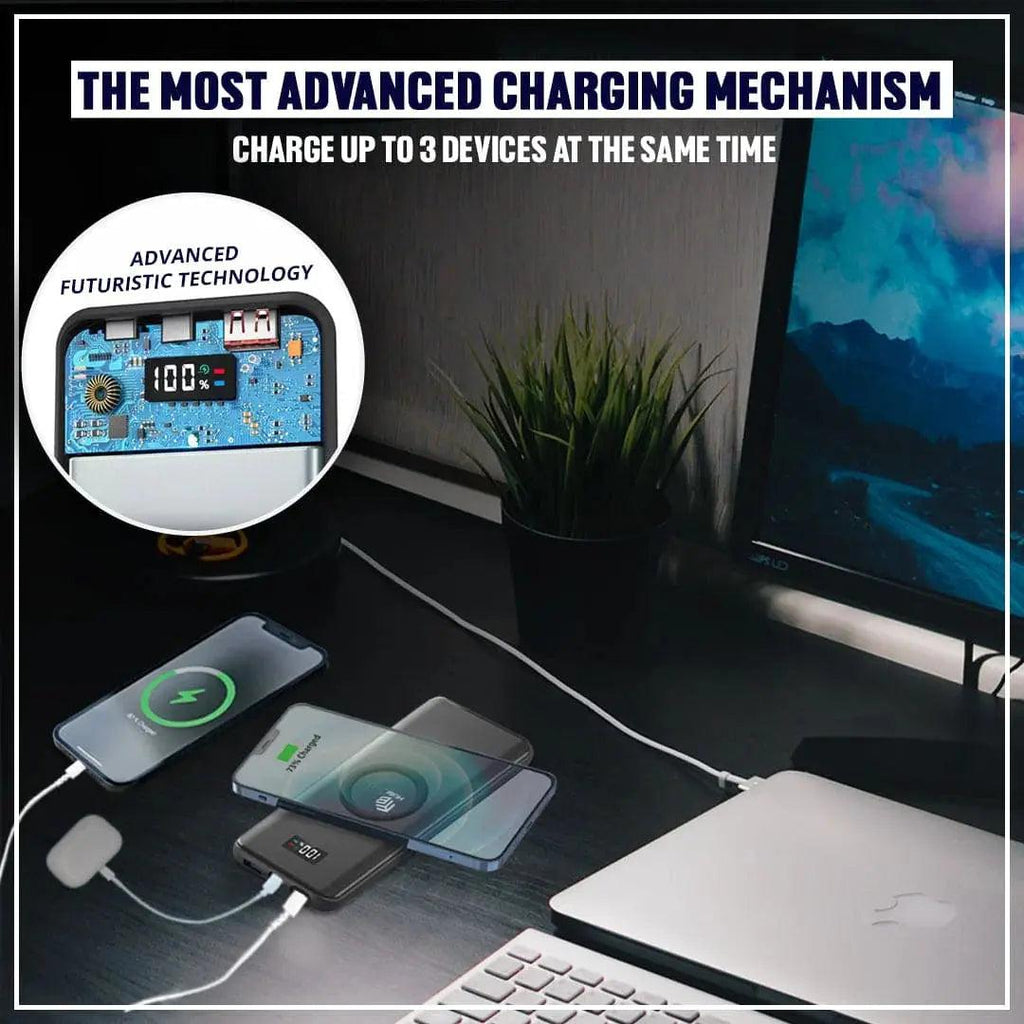 Hube Wireless 10,000 MAh Fast Charging Power Bank - osbshop.pk