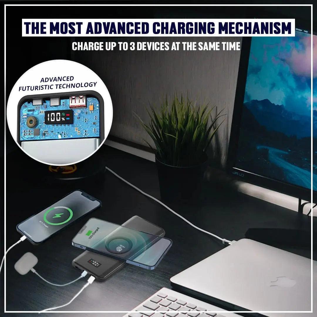 Hube Wireless 10,000 MAh Fast Charging Power Bank - osbshop.pk