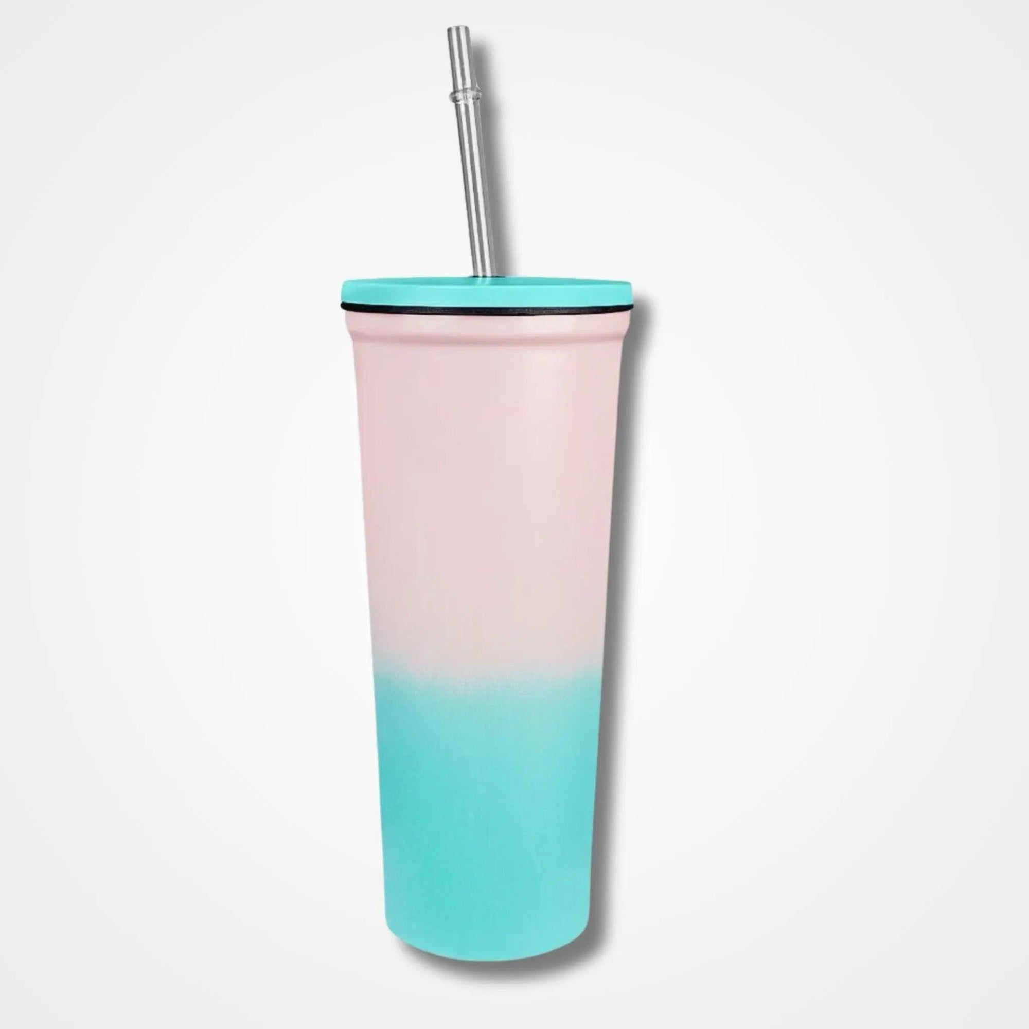 Hydra Gear Metal Glass Stainless Steel Tumbler With Straw - osbshop.pk