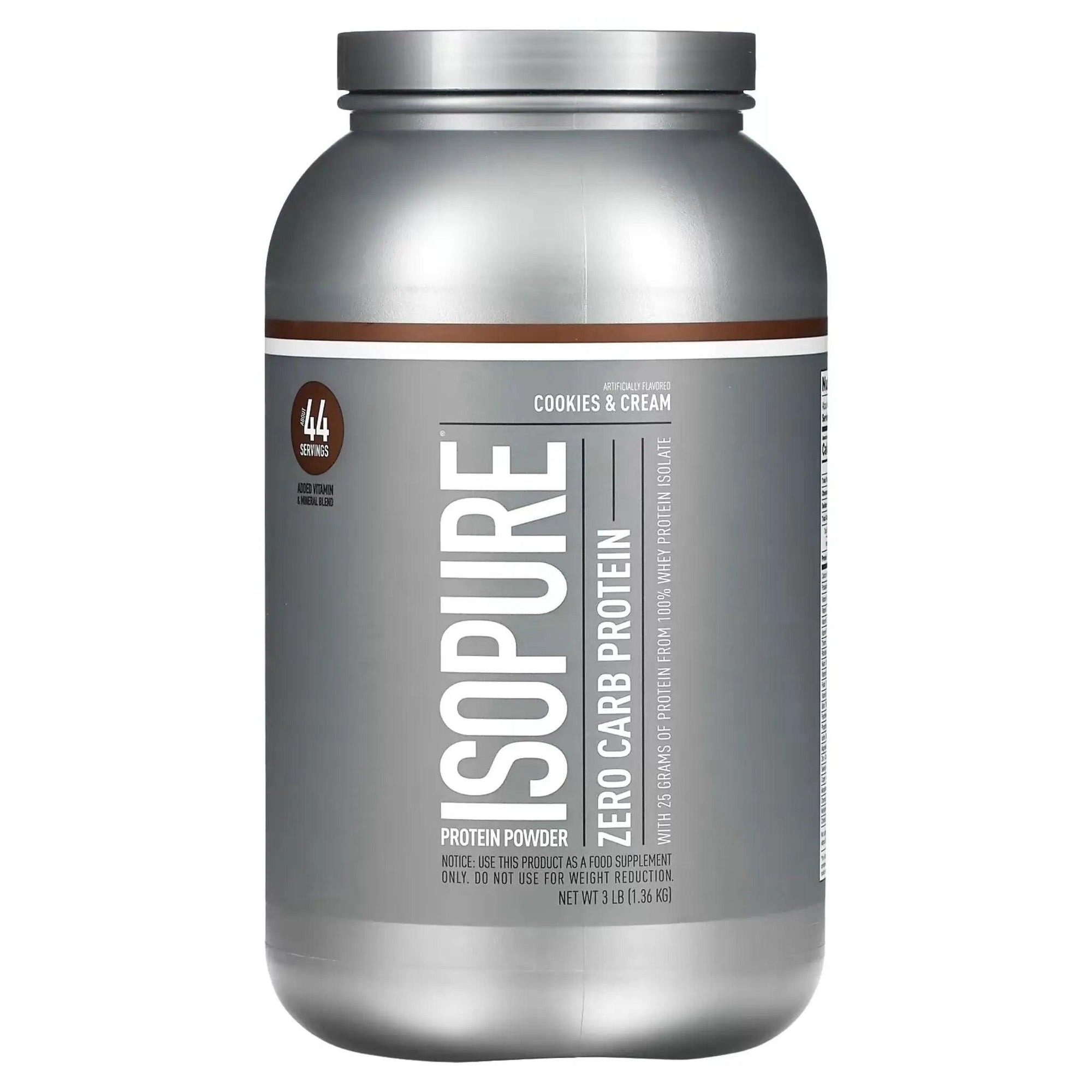 Iso Pure Zero Carb Protein Cookise & Cream 1.36kg 3Lb - osbshop.pk