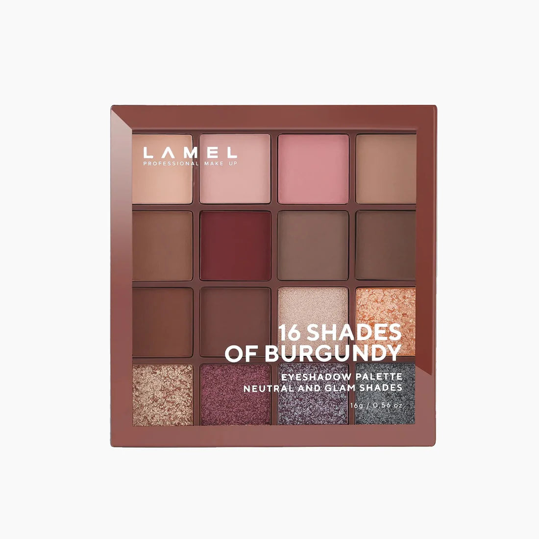 Lamel 16 Shades Of Burgundy Eyeshadow Palette 16-4 16gm osbshop.pk