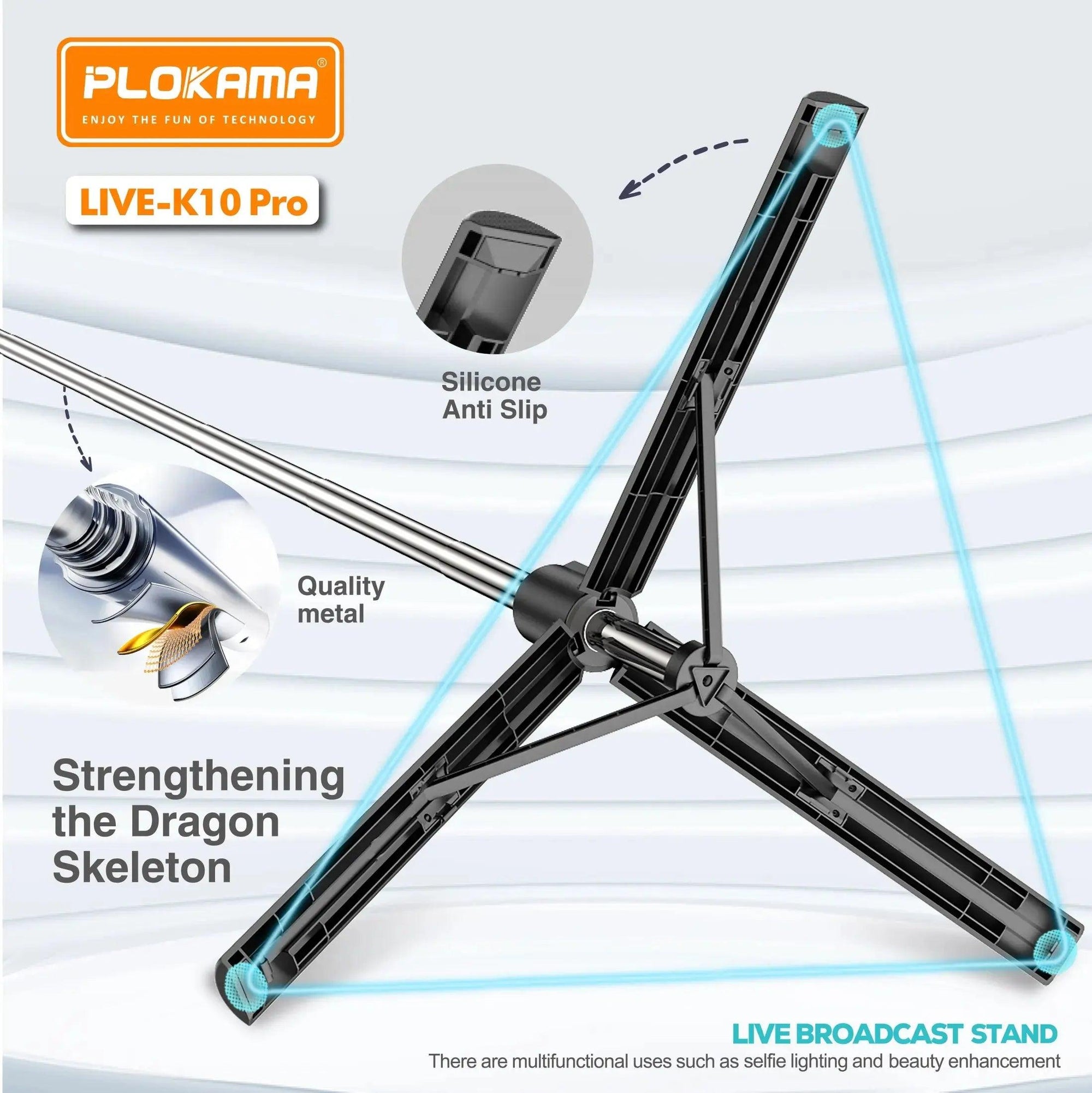 Live K10 PRO 6.5 Feet / 200CM Tripod Stand - osbshop.pk