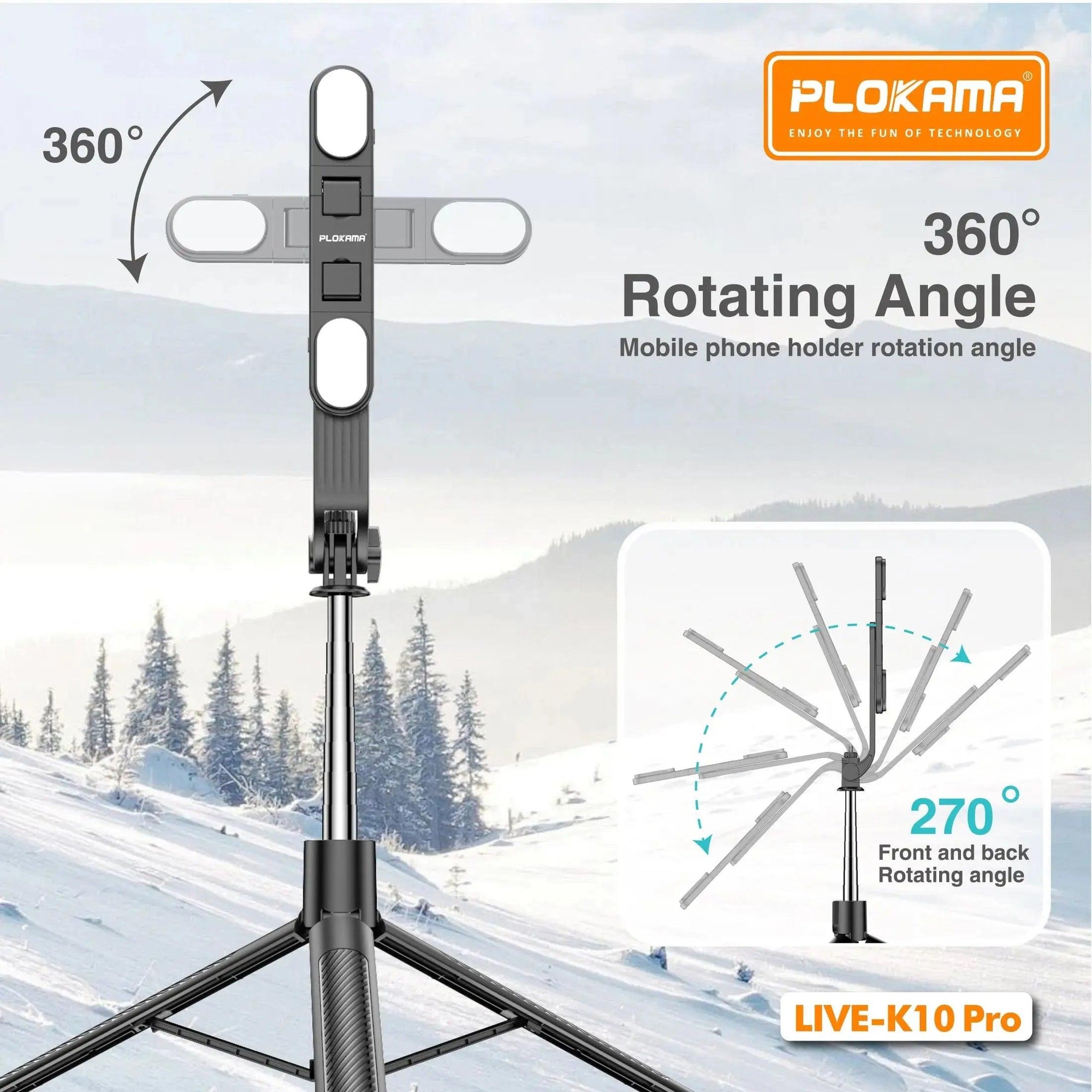 Live K10 PRO 6.5 Feet / 200CM Tripod Stand - osbshop.pk