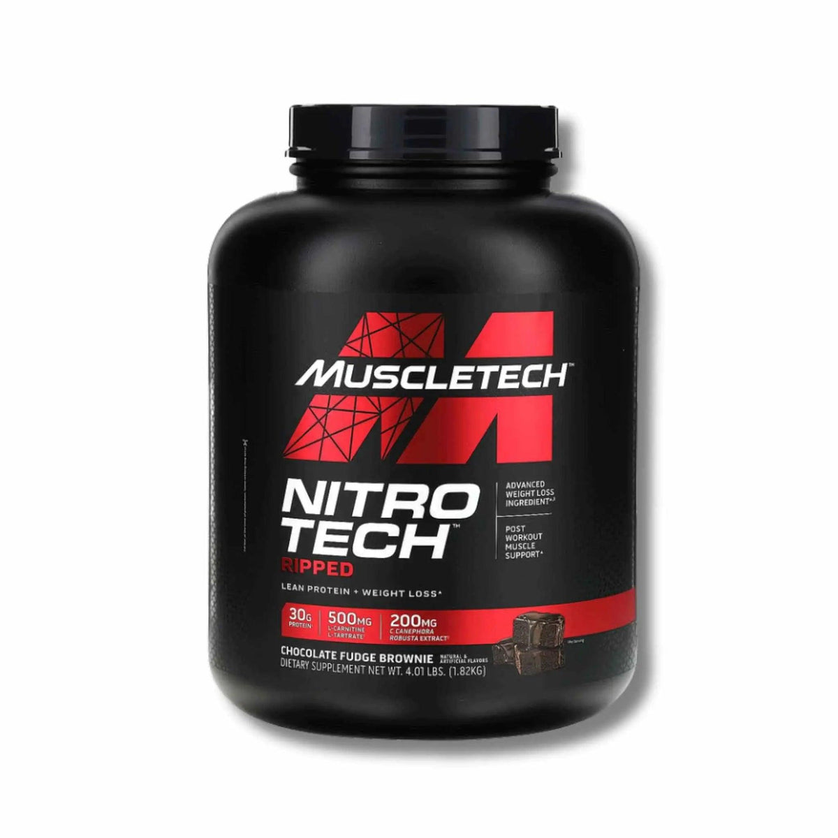 Muscletech Nitro Tech Ripped Chocolate Fudge 4lb - osbshop.pk