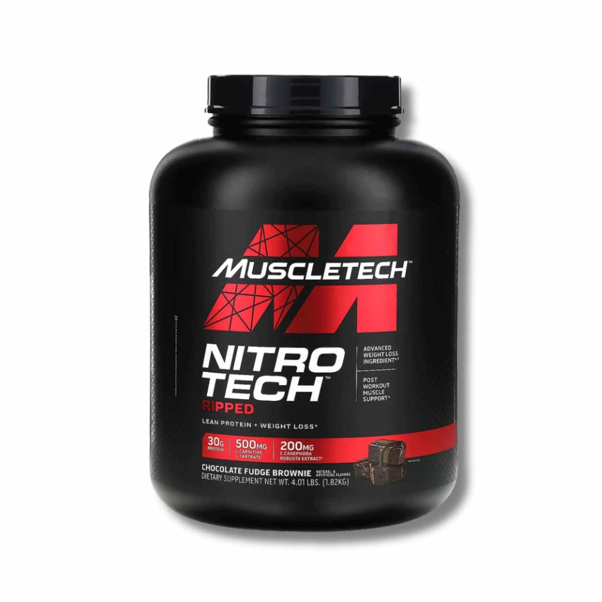Muscletech Nitro Tech Ripped Chocolate Fudge 4lb - osbshop.pk